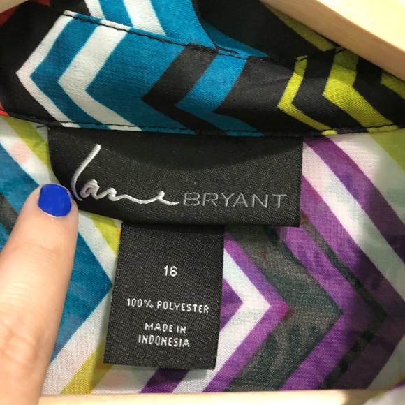 Lane Bryant Multi Stripe Button Down - Picture 2 of 8